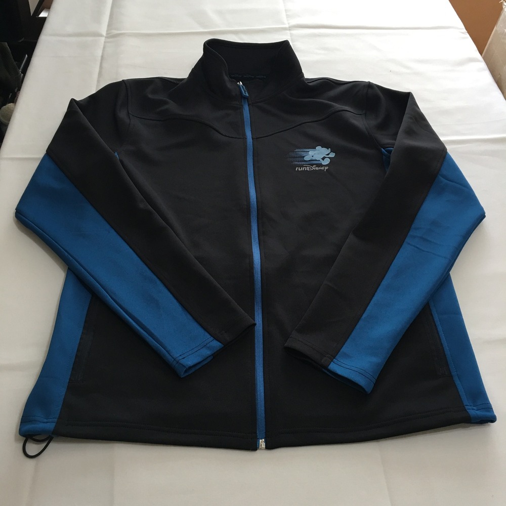 Disney runDisney Full Zip Jacket Men Large Black Blue Every Mile Is Magic